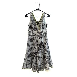 Robbie Bee Petite 4P Black White Floral Sleeveless Fit‎ & Flare Dress Lined